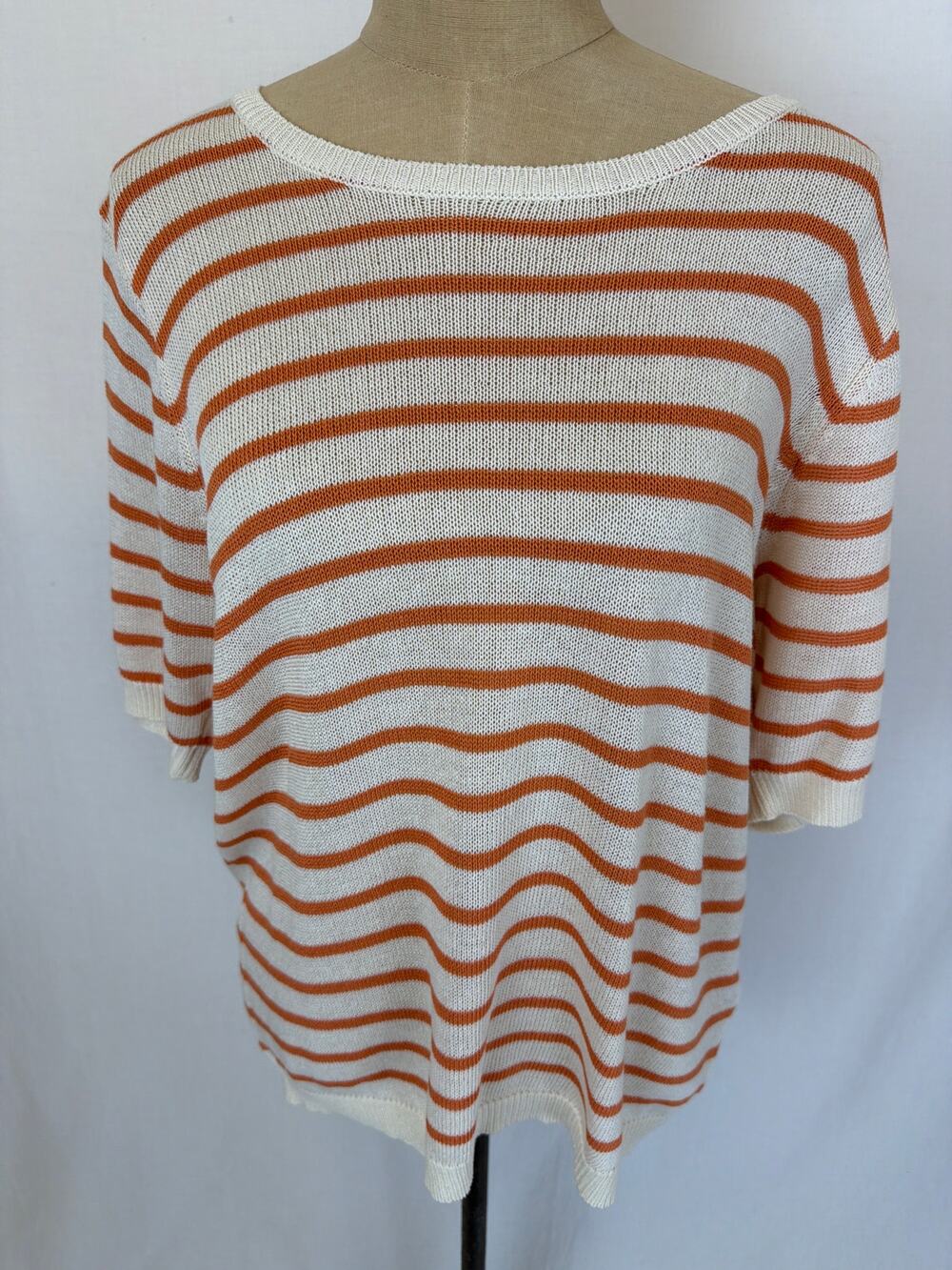 NWT Soya Concept Orange Cream Linen Blend Top XLarge #0448